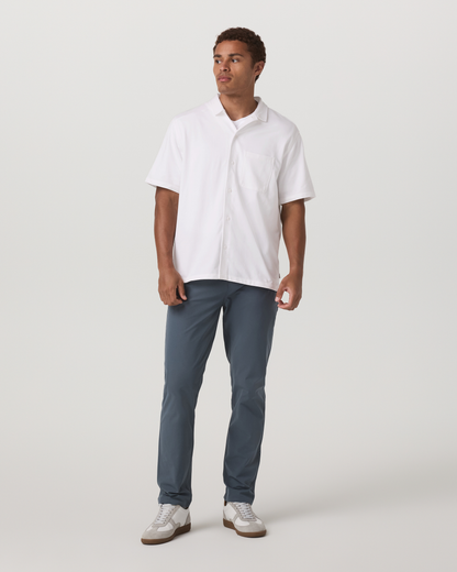 Vuori Short Sleeve Knit Oxford Camp Collar Button Down
