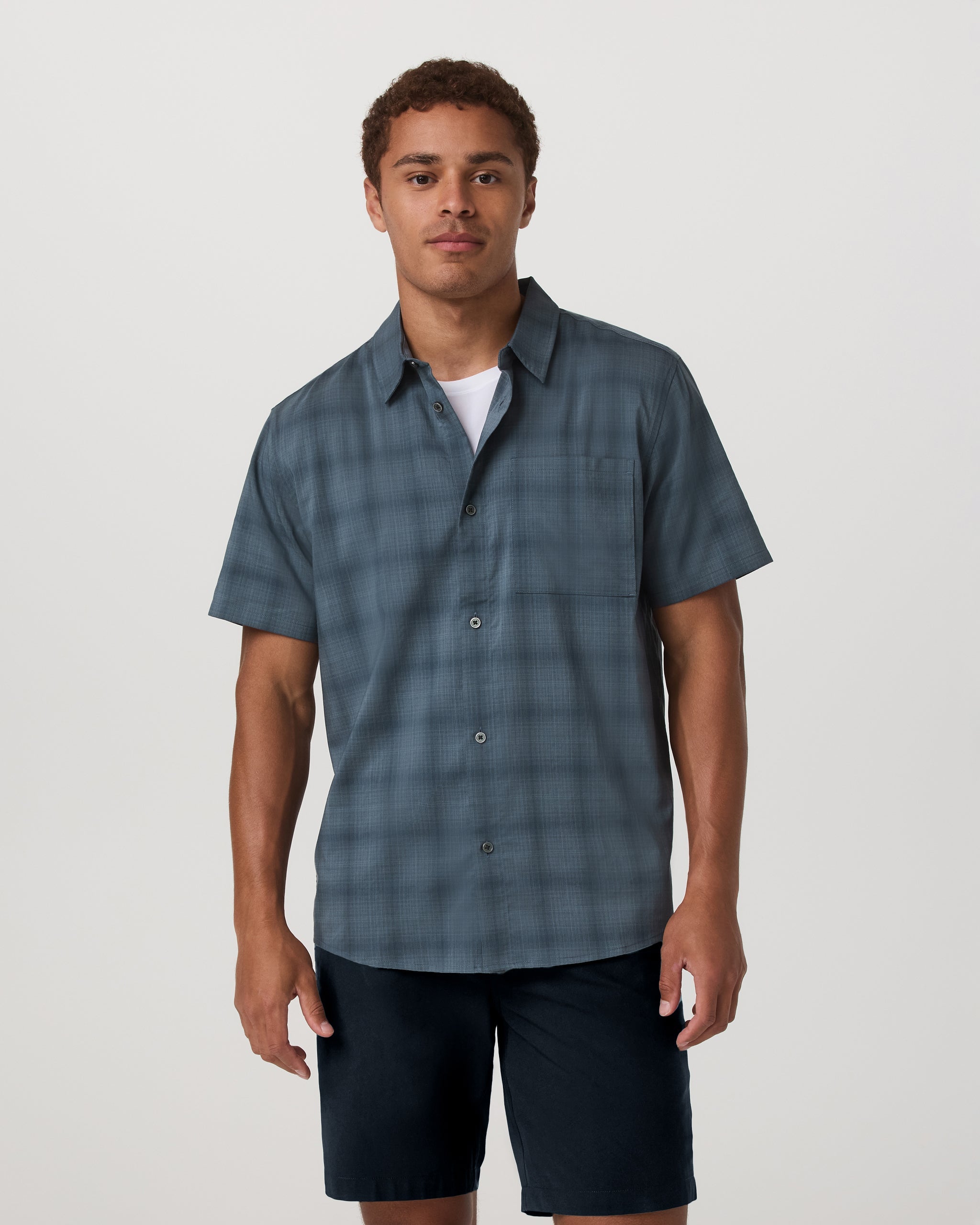 Vuori Short Sleeve Plaid Button Down Shirt