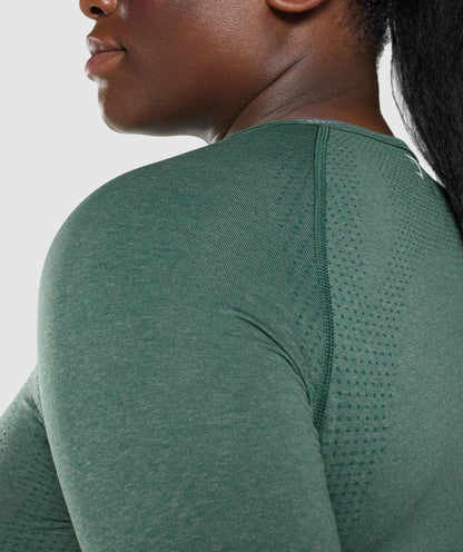 Women's Gymshark Vital Crop Top Dark Green Marl
