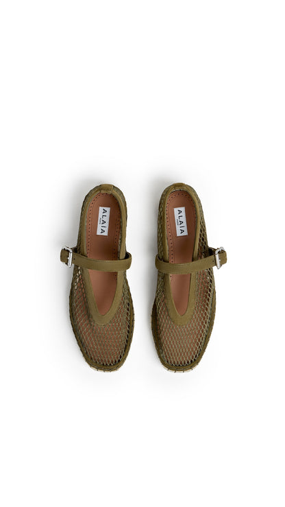 Alaïa Espadrilles In Fishnet And Suede