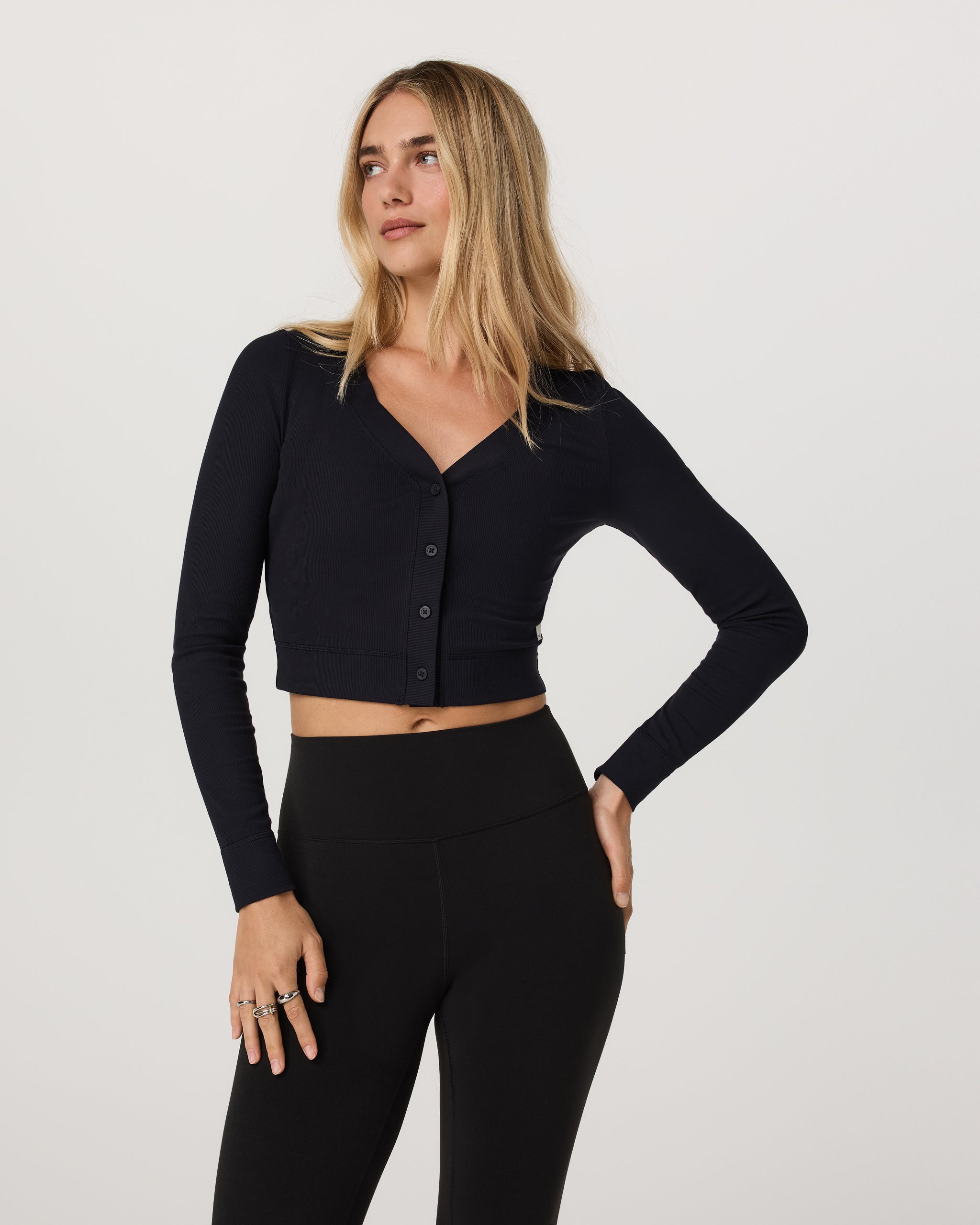 Vuori Long Sleeve Pose Mini Cardigan