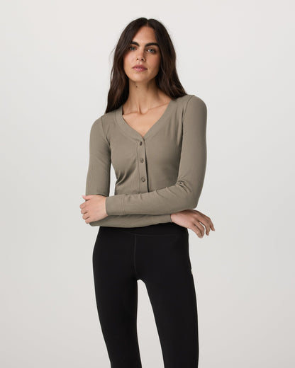 Vuori Long Sleeve Pose Mini Cardigan