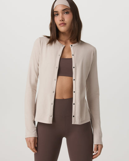 Vuori Long Sleeve Halo Snap Cardigan