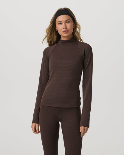 Vuori Long Sleeve Chilled Out Houndstooth Mock