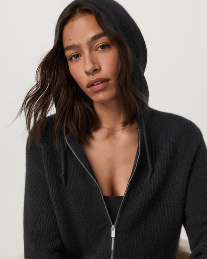 Vuori Milie Full Zip Cashmere Rib Hoodie