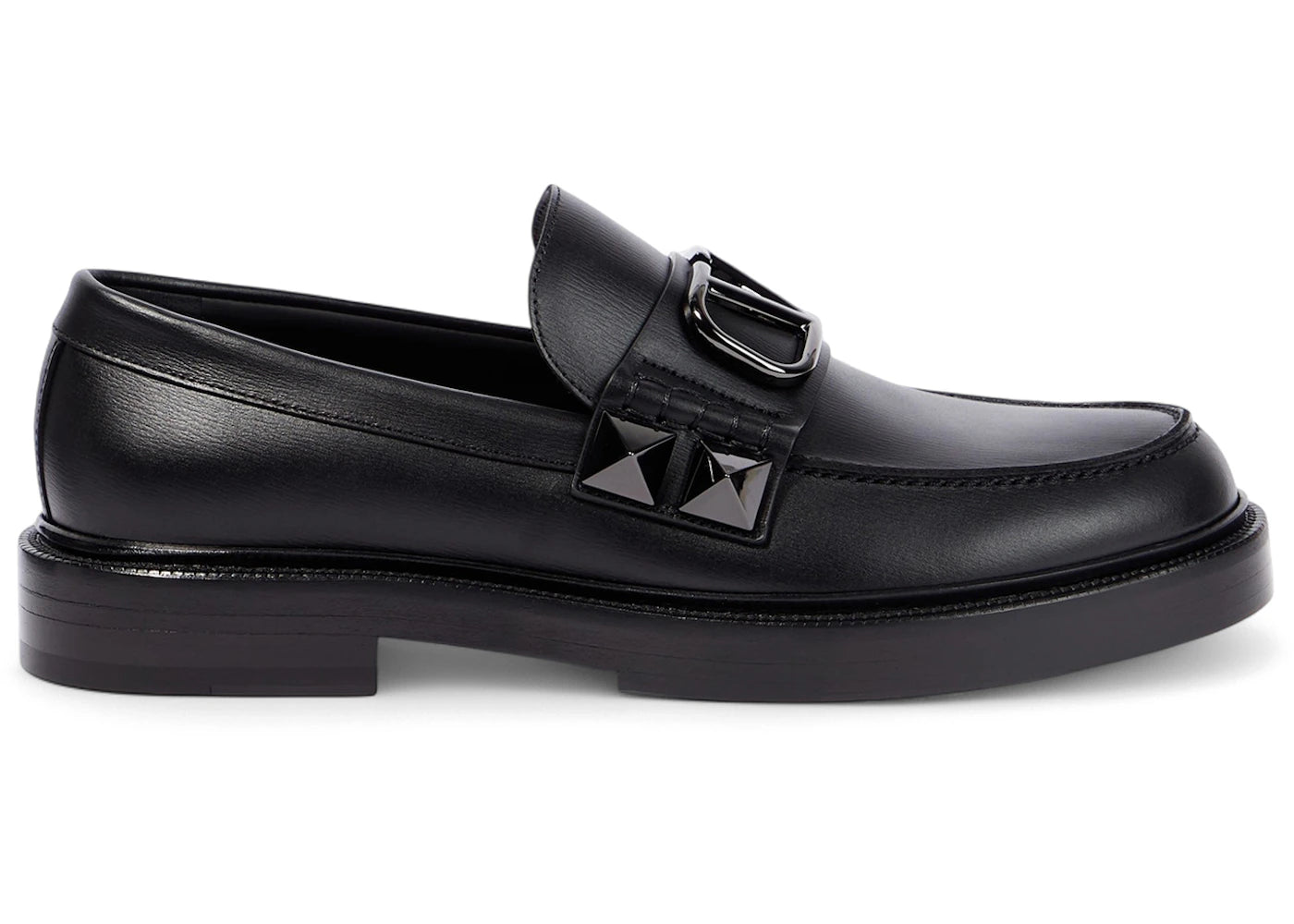 valentino garavani stud sign loafers black