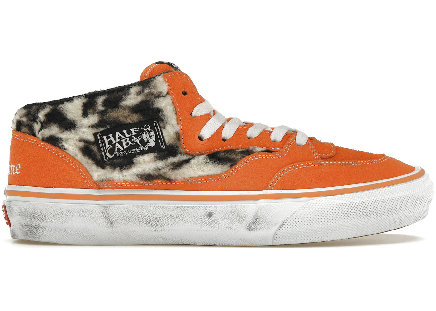 vans half cab supreme leopard orange