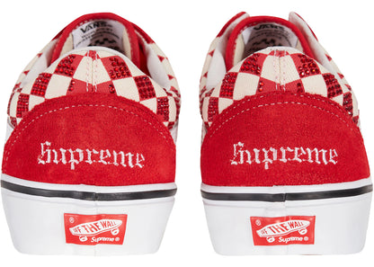 vans old skool supreme swarovski red