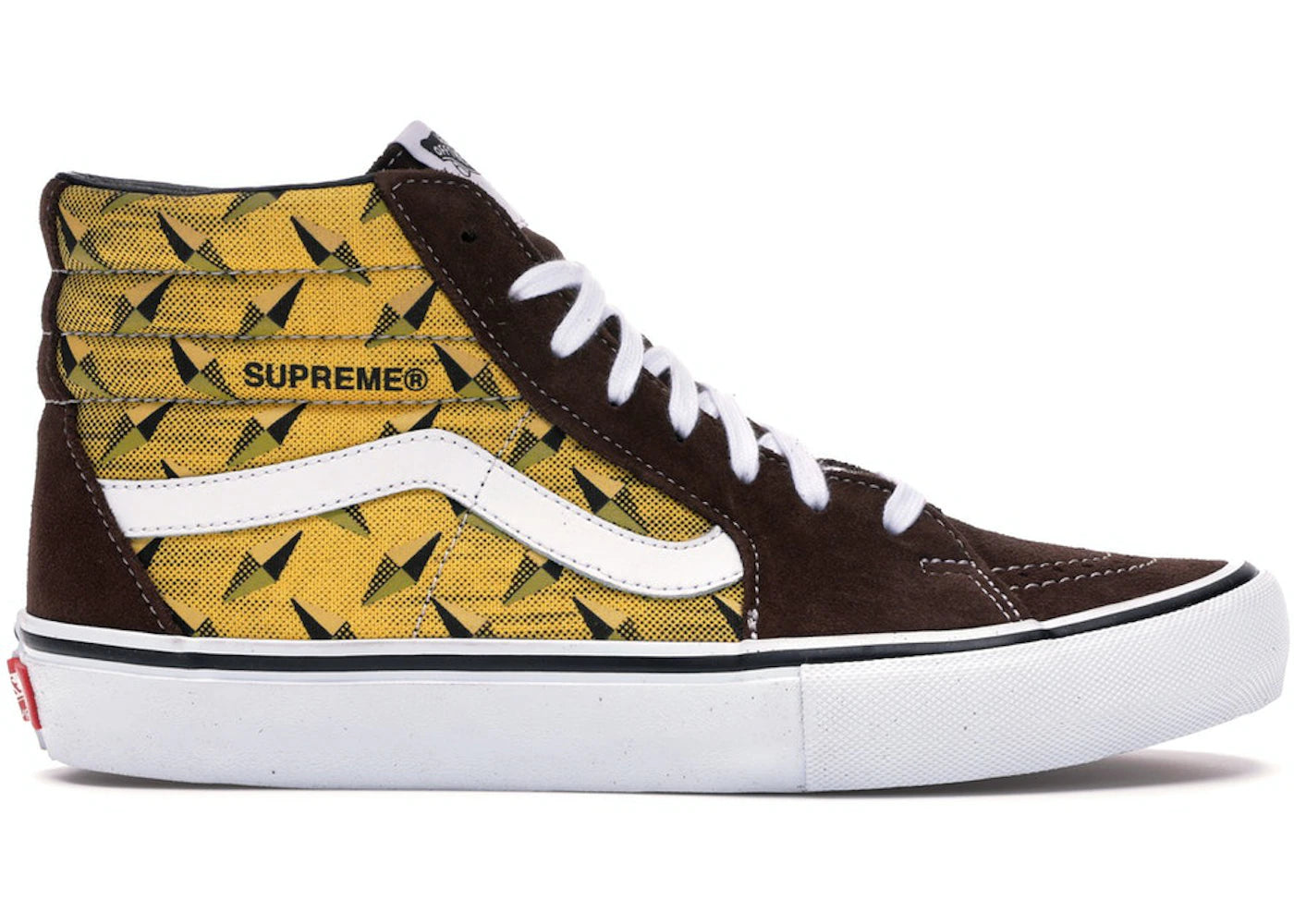 vans sk8-hi supreme diamond plate brown
