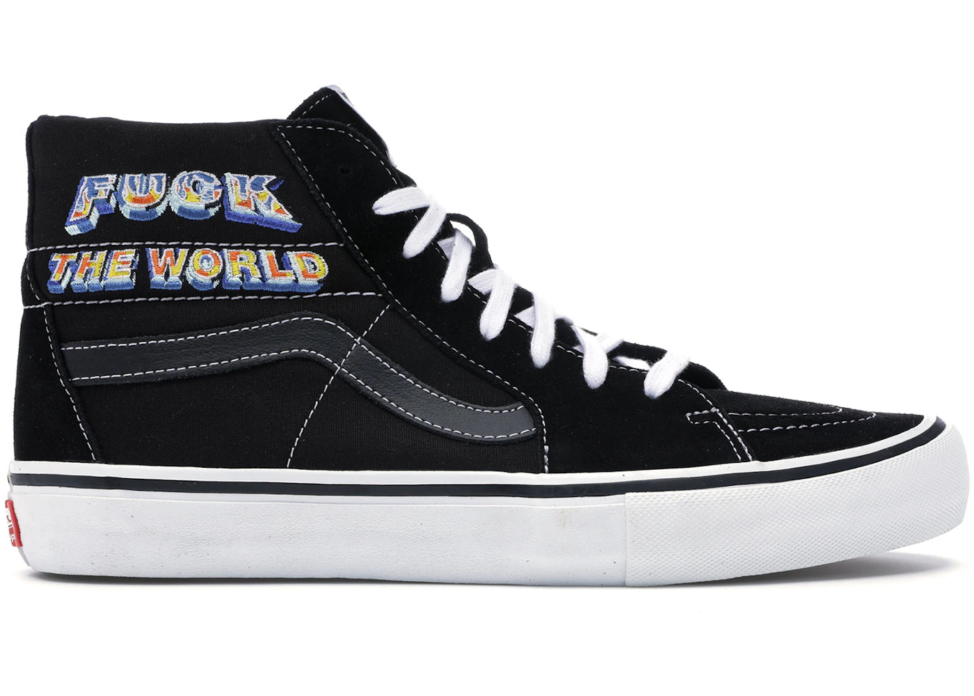 vans sk8-hi supreme fuck the world black