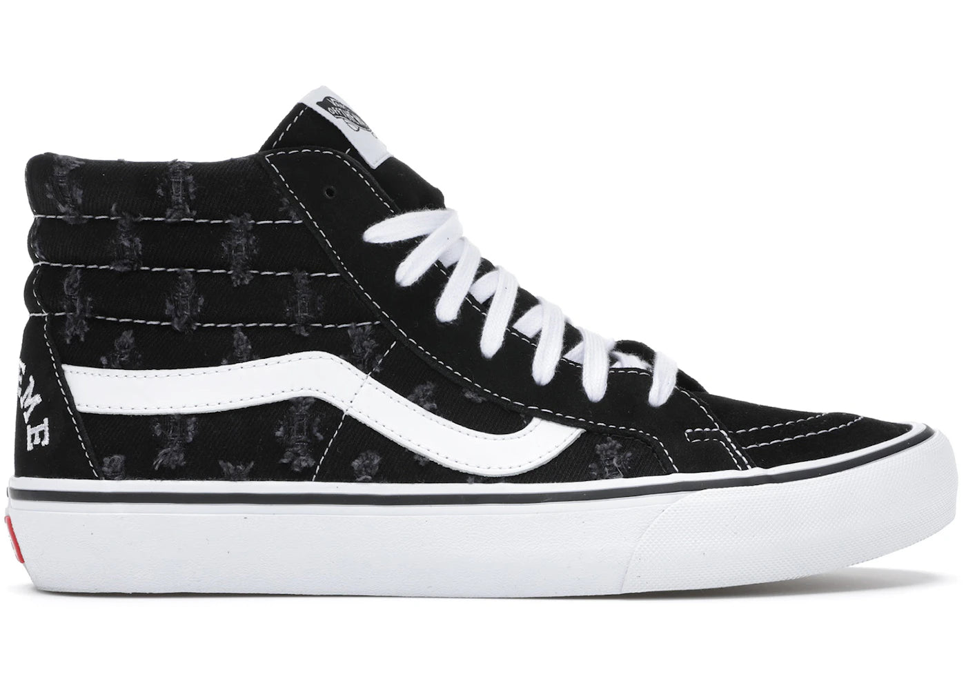 vans sk8-hi supreme hole punch denim black