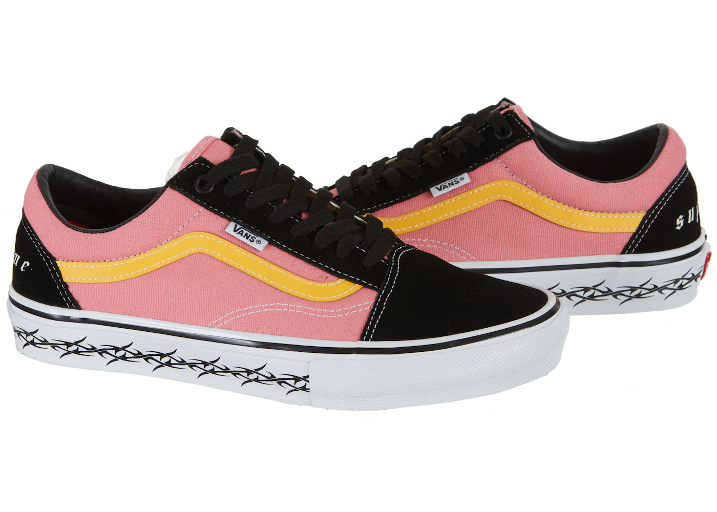 vans skate old skool supreme tribal barbed wire pink