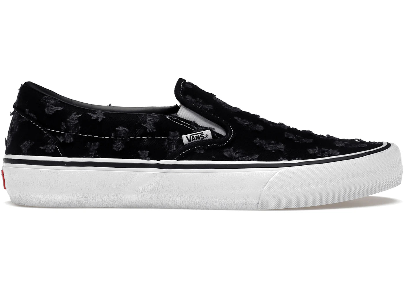 vans slip-on supreme hole punch denim black