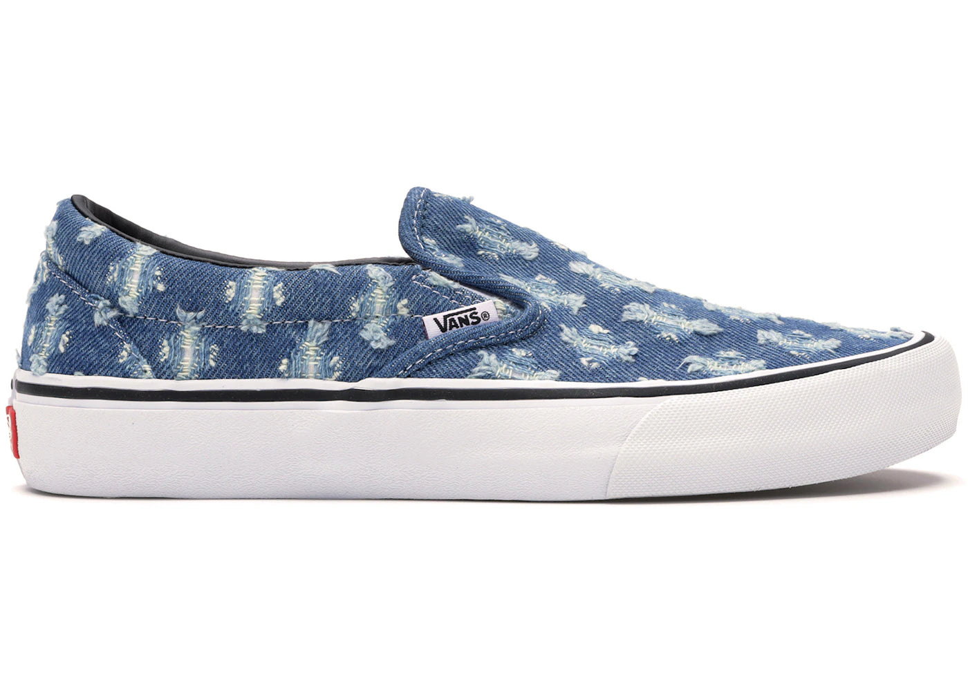 vans slip-on supreme hole punch denim blue