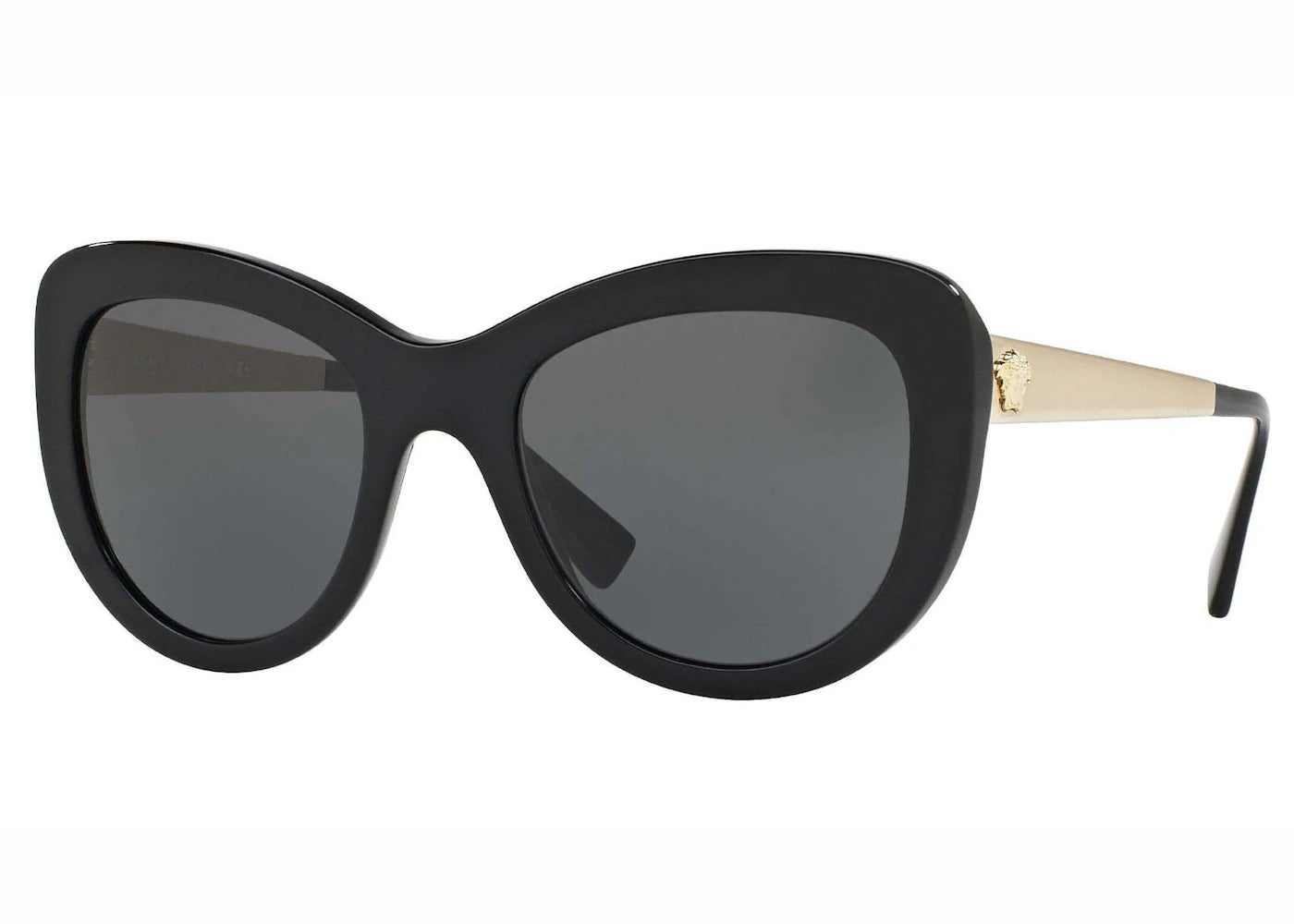 versace medusa cat eye sunglasses black/gold (ve4325)