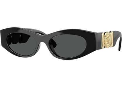 Versace Oval Sunglasses Gray Black (Ve4480U Gb1/87)