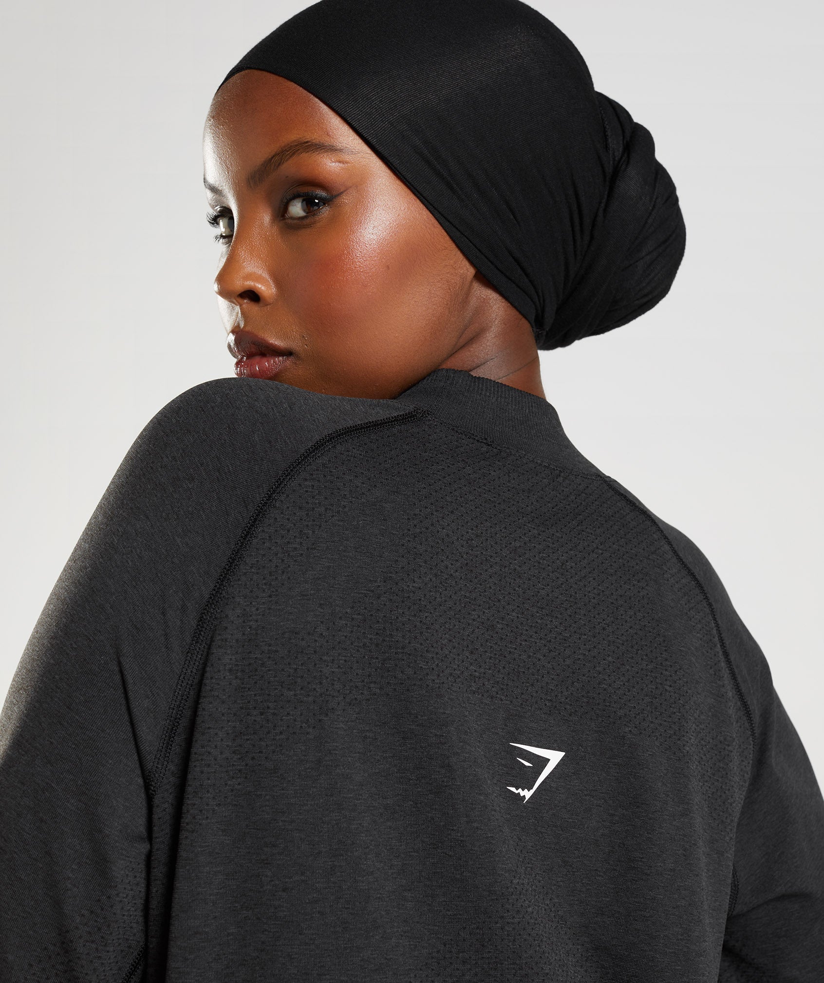 Women's Gymshark Vital Long Line Top Black Marl