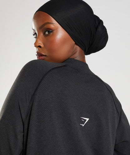 Women's Gymshark Vital Long Line Top Black Marl