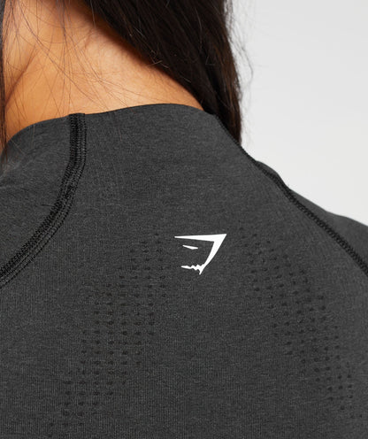 Women's Gymshark Vital Midi Zip Up Jacket Black Marl