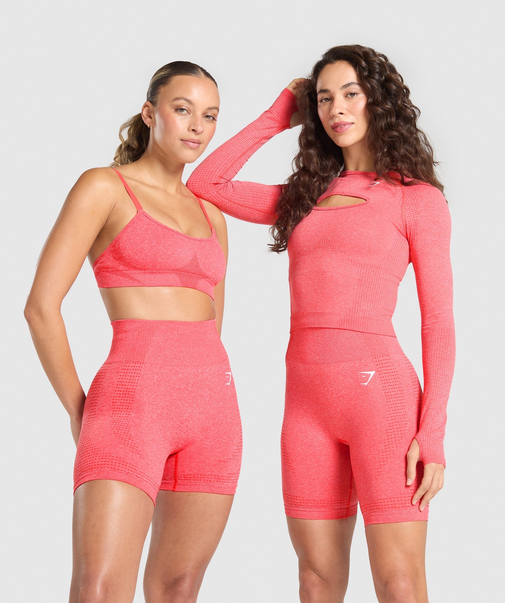 Women's Gymshark Vital Shorts Coral Red Marl