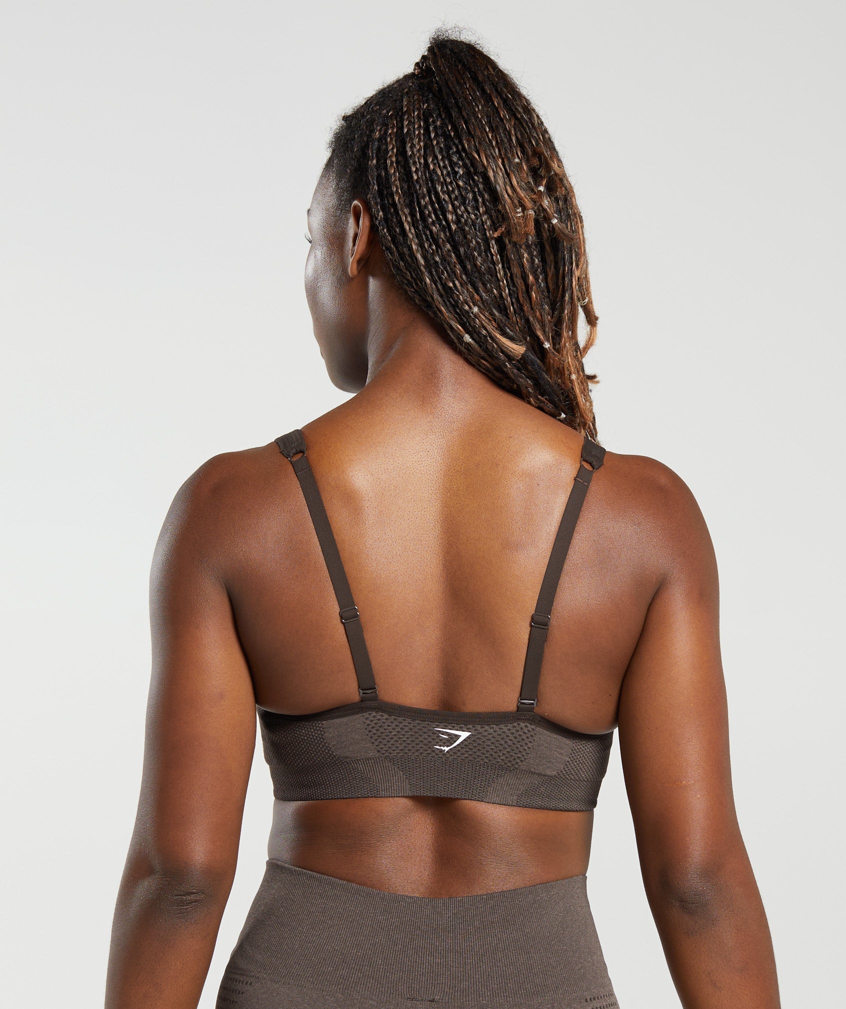 Women's Gymshark Vital V Neck Sports Bra Brown Marl