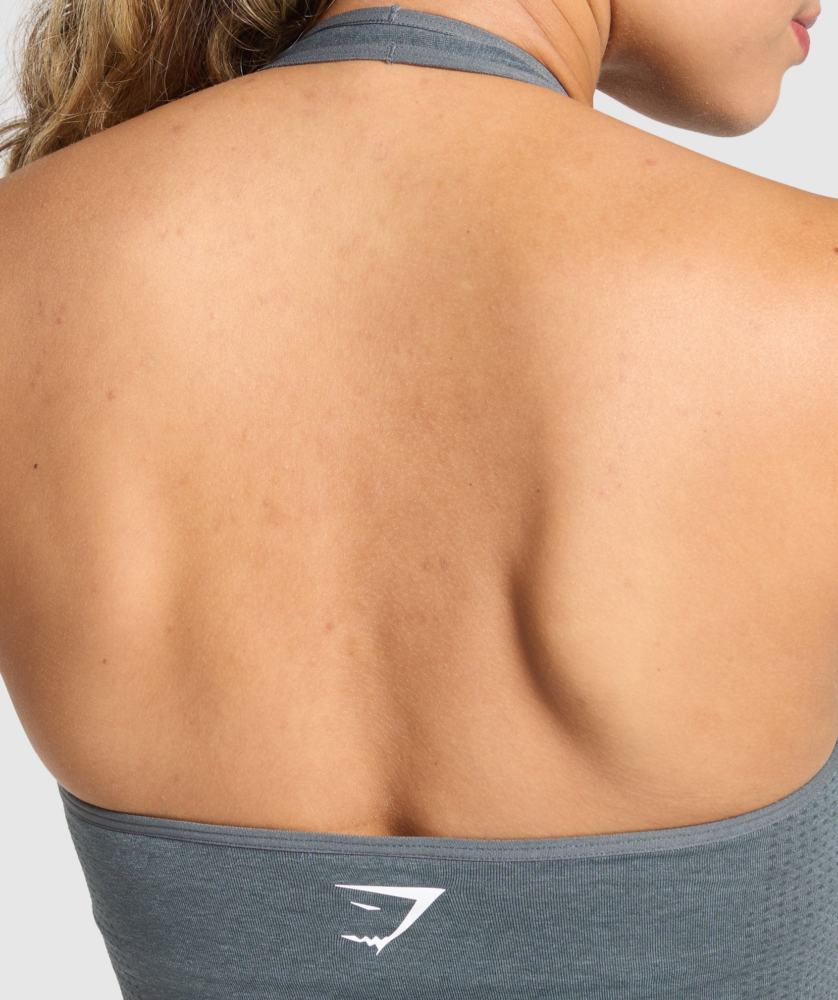 Women's Gymshark Vital Halter Neck Tank With Shelf Strong Grey Marl