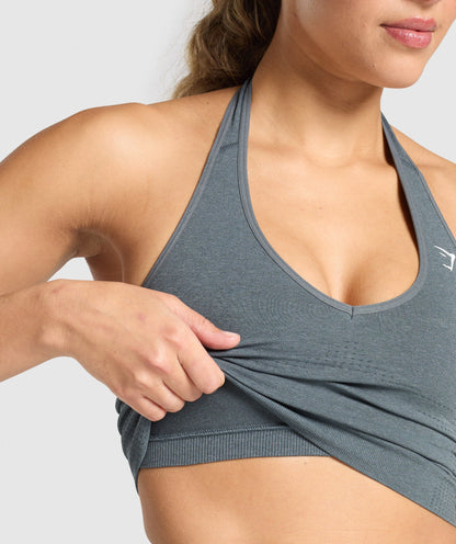 Women's Gymshark Vital Halter Neck Tank With Shelf Strong Grey Marl