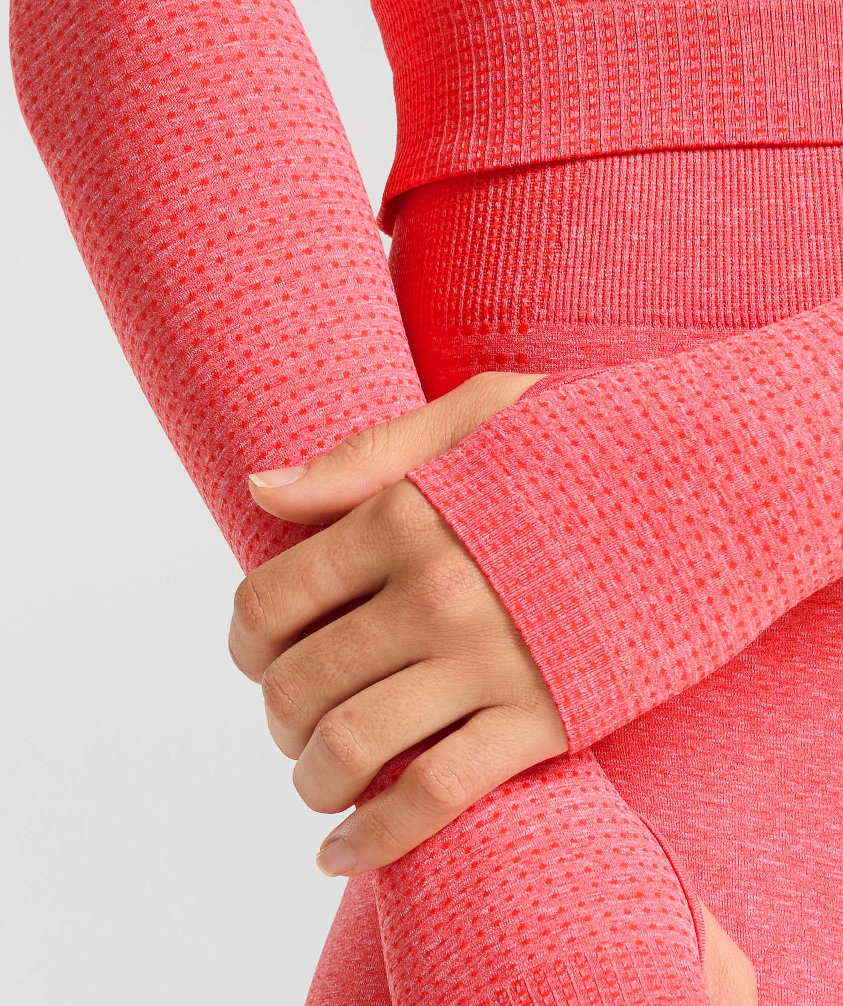 Women's Gymshark Vital Long Sleeve Cut Out Top Coral Red Marl