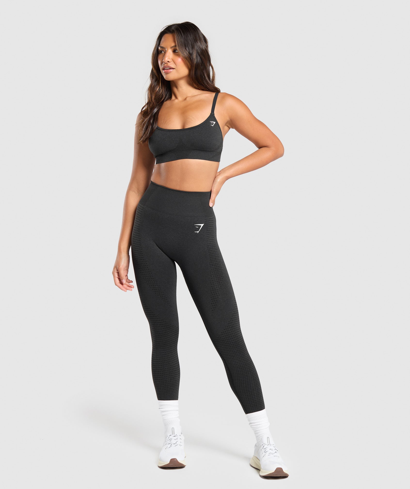 Women's Gymshark Vital Sports Bra Black Marl