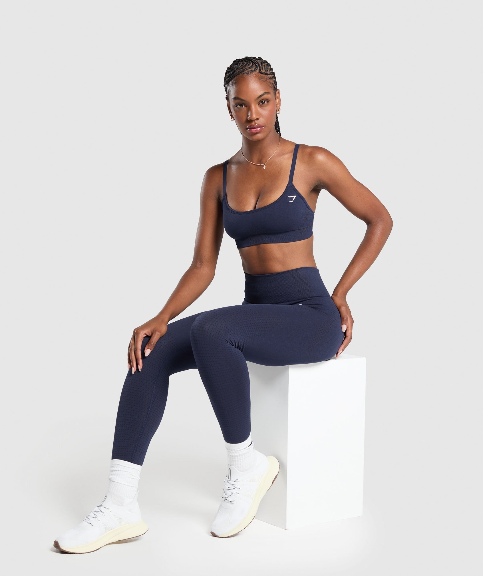 Women's Gymshark Vital Sports Bra Heavy Blue Marl