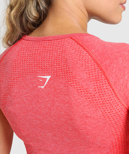 Women's Gymshark Vital Scoop Neck Top Coral Red Marl