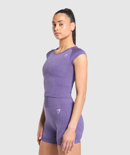 Women's Gymshark Vital Scoop Neck Top Functional Purple Marl