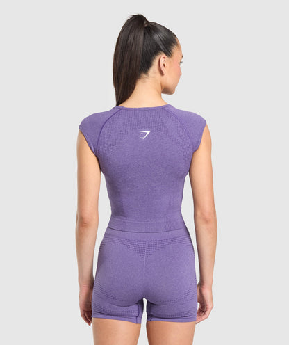 Women's Gymshark Vital Scoop Neck Top Functional Purple Marl
