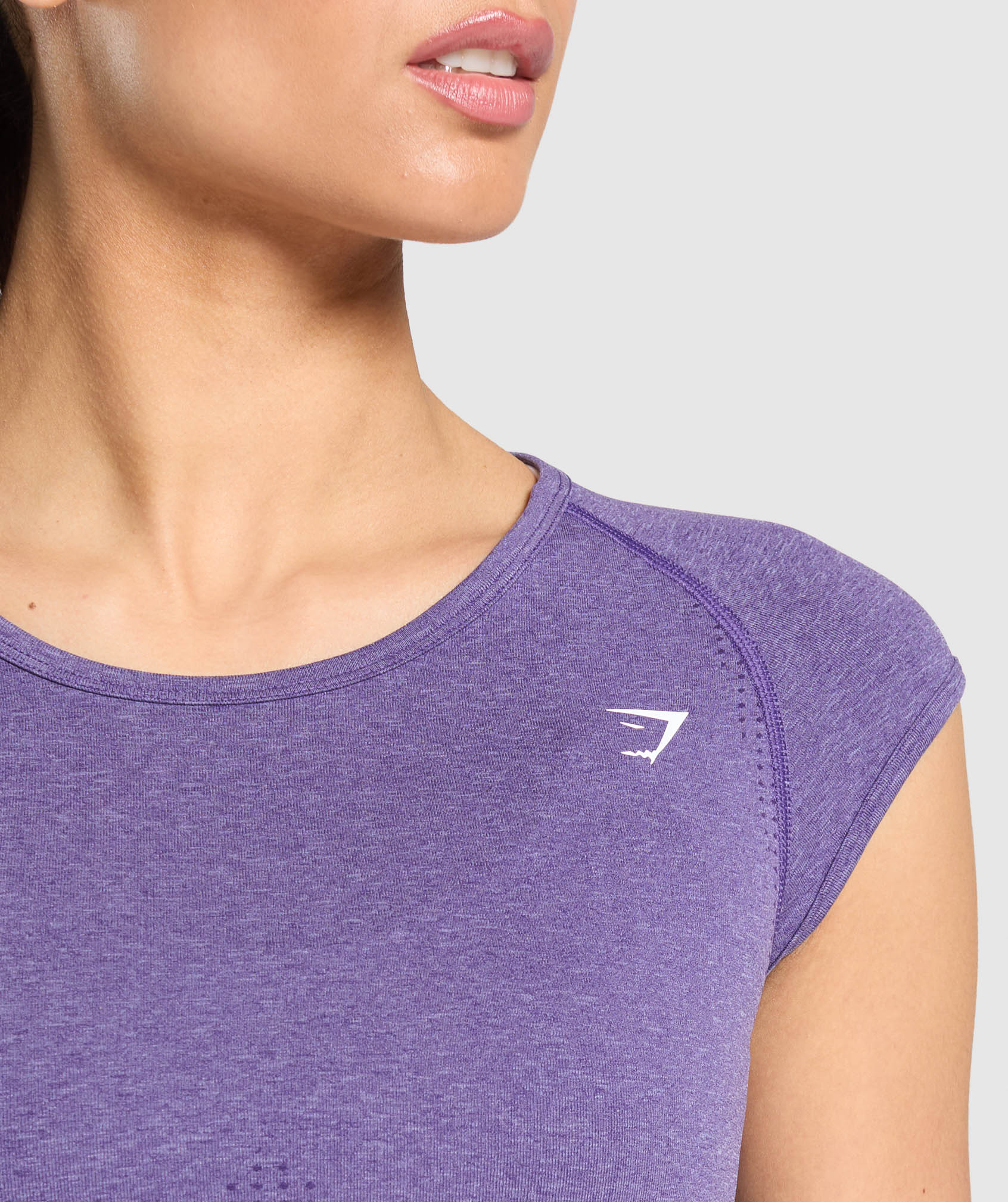 Women's Gymshark Vital Scoop Neck Top Functional Purple Marl