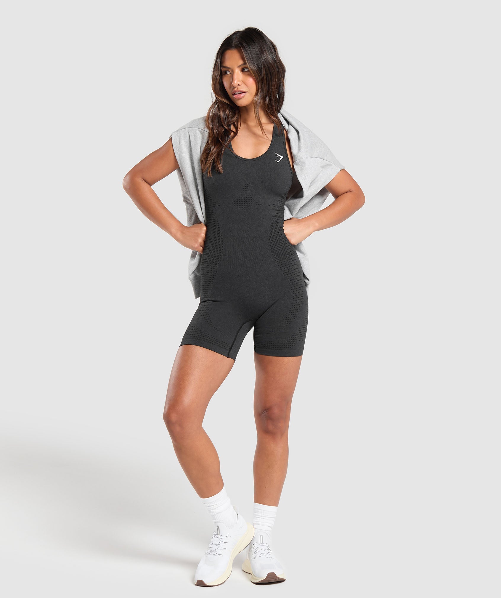 Women's Gymshark Vital All In One Black Marl