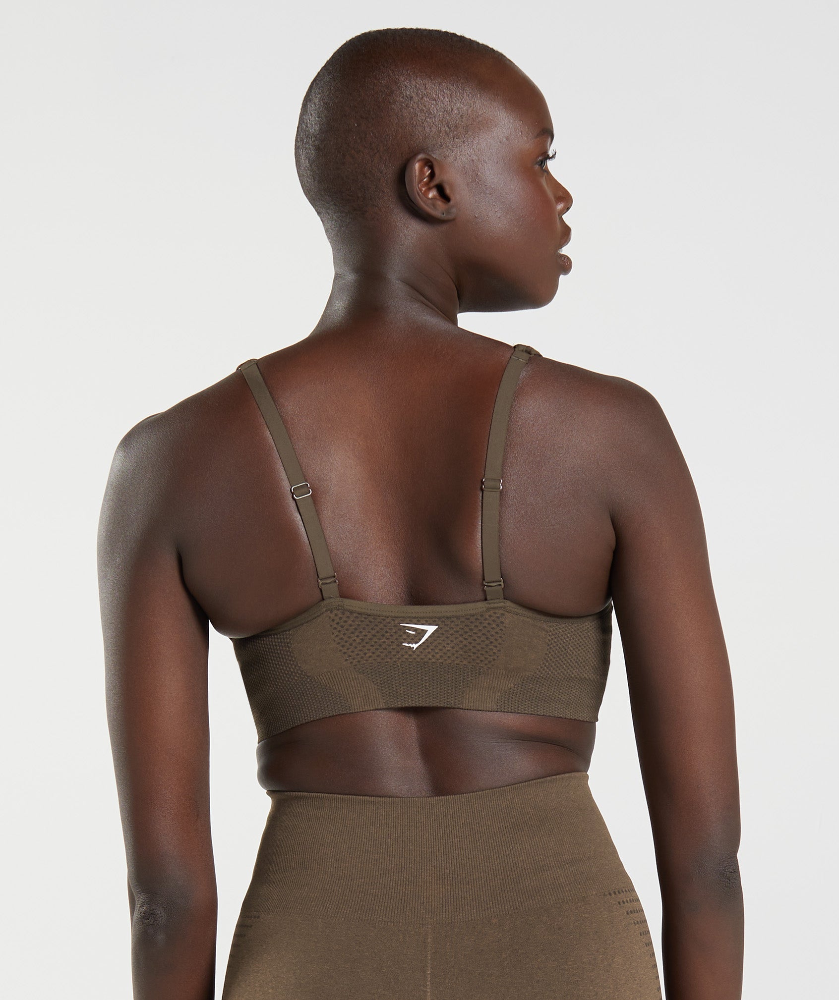 Women's Gymshark Vital V Neck Sports Bra Espresso Marl