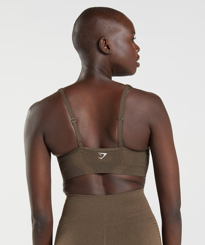 Women's Gymshark Vital V Neck Sports Bra Espresso Marl