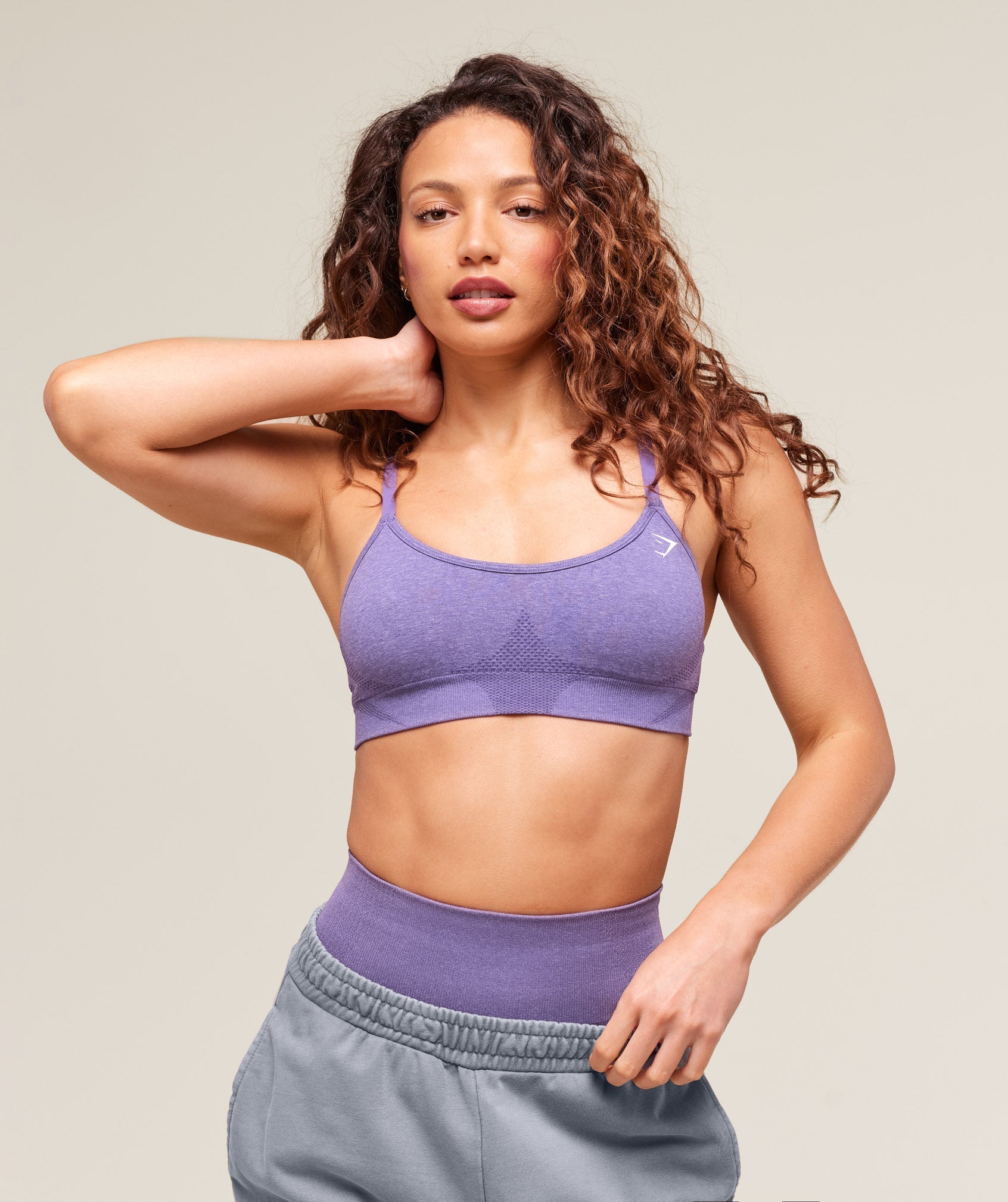 Women's Gymshark Vital Sports Bra Functional Purple Marl