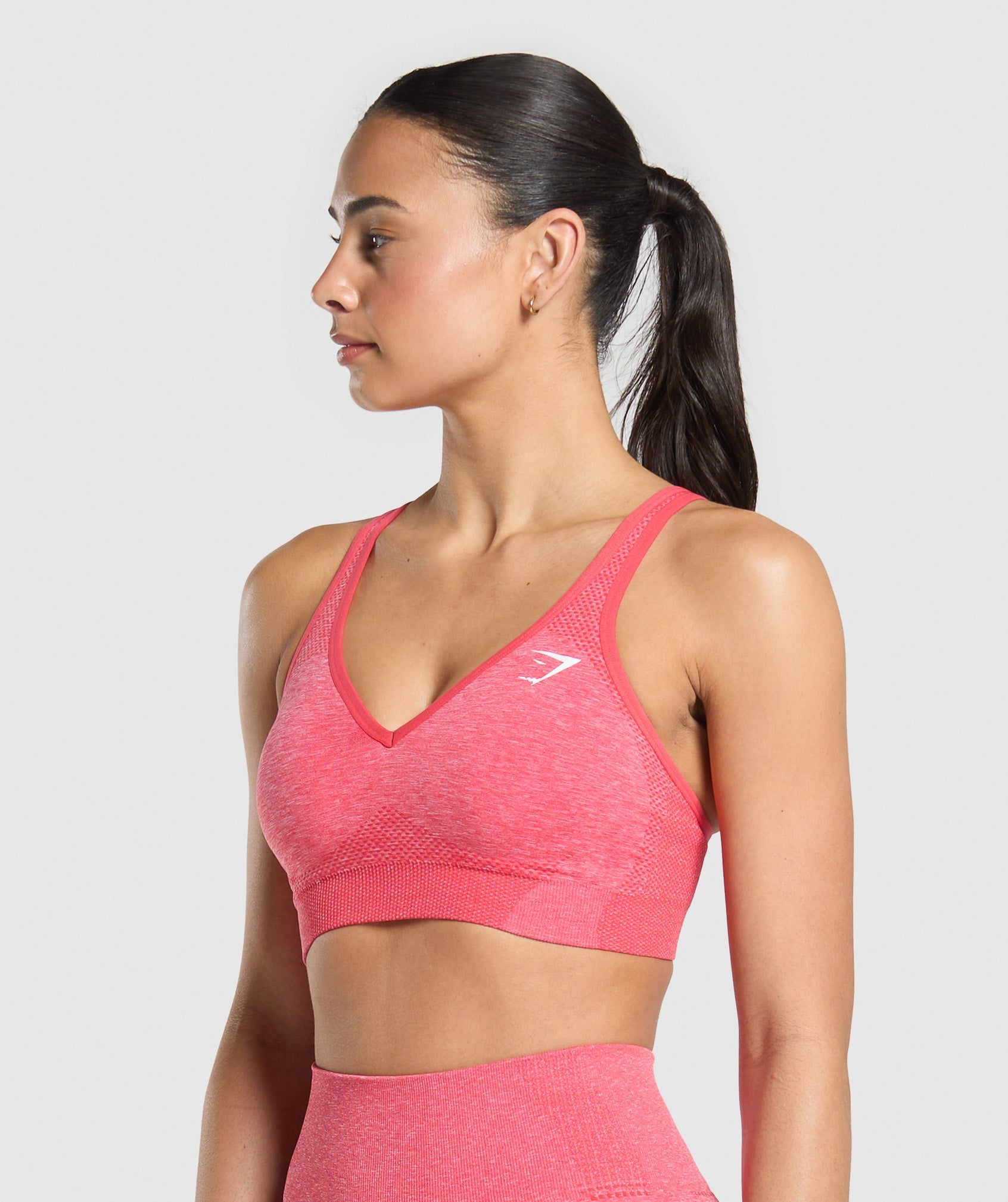 Women's Gymshark Vital V Neck Sports Bra Coral Red
