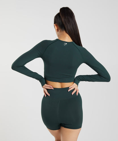 Women's Gymshark Vital Crop Top Woodland Green Marl