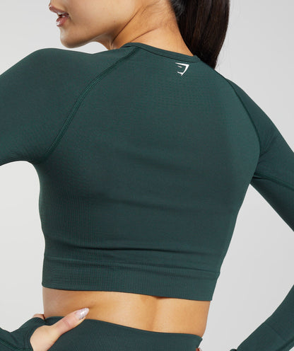 Women's Gymshark Vital Crop Top Woodland Green Marl