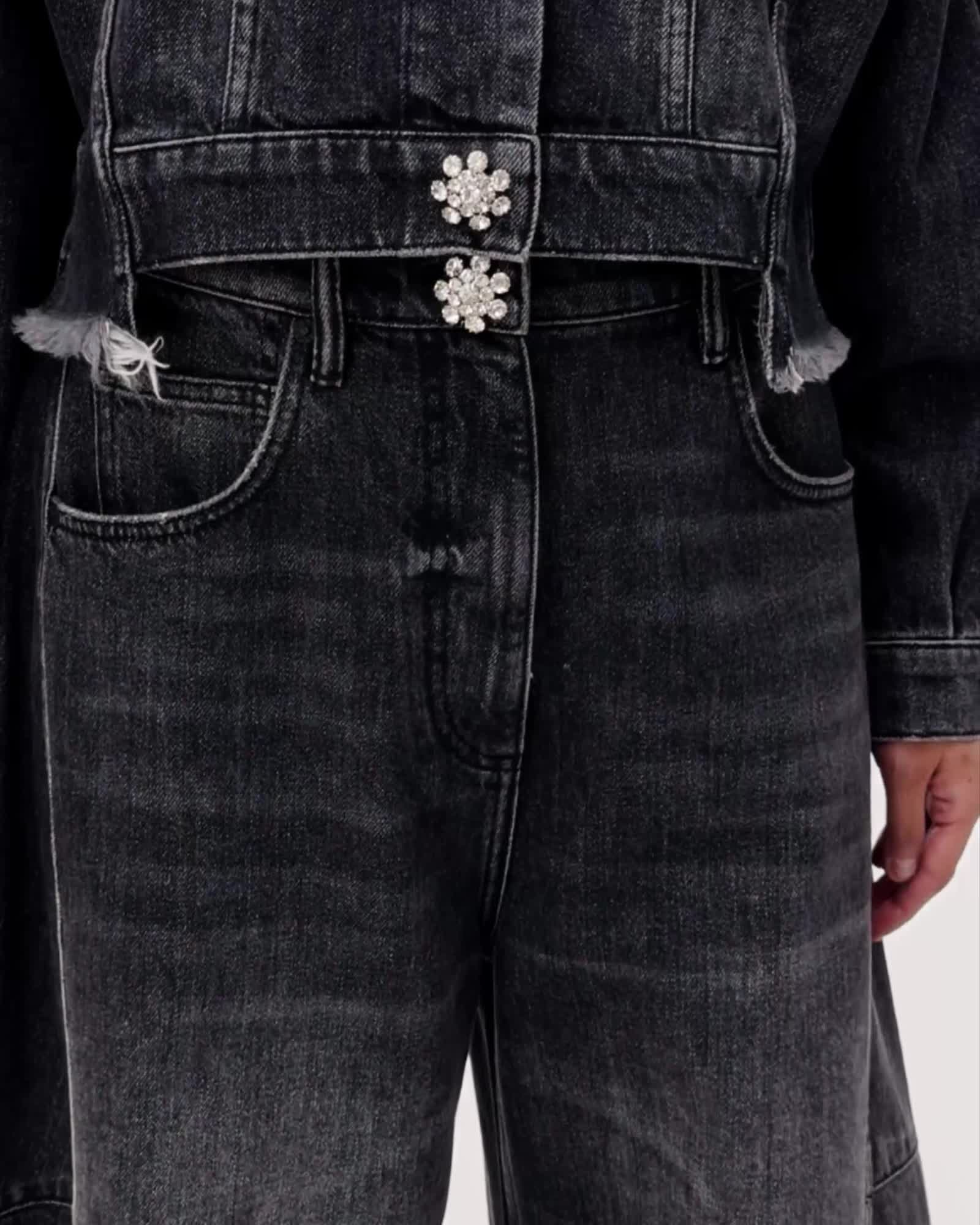 AllSaints Carter Barrel Denim Jeans Women's Washed Black Women's