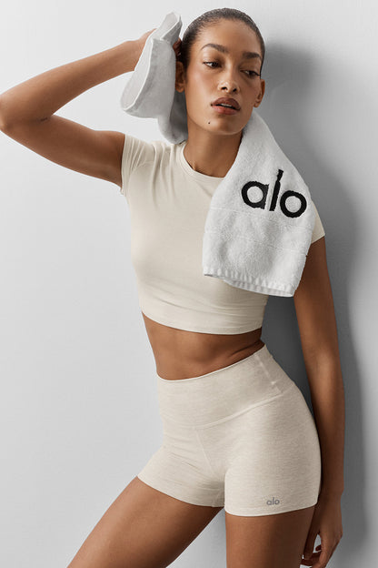 Alo Yoga Women'S Alosoft Crop Finesse Short Sleeve
