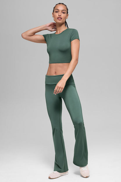 Alo Yoga Women'S Alosoft Crop Finesse Short Sleeve
