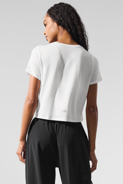 Alo Yoga Women'S Cropped All Day Short Sleeve