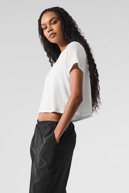 Alo Yoga Women'S Cropped All Day Short Sleeve