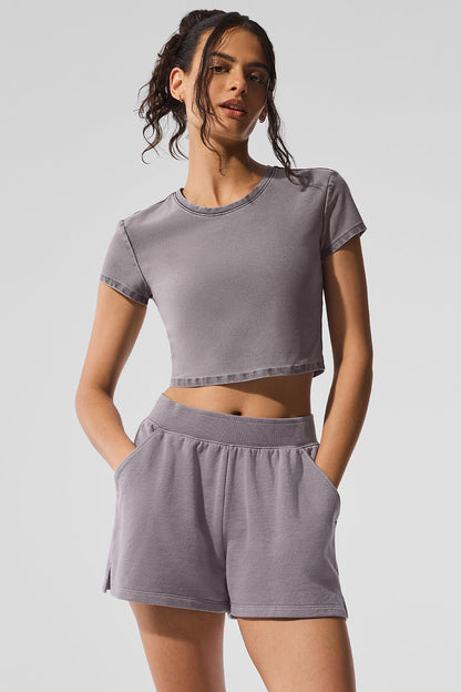 Alo Yoga Women'S Alosoft Crop Finesse Short Sleeve