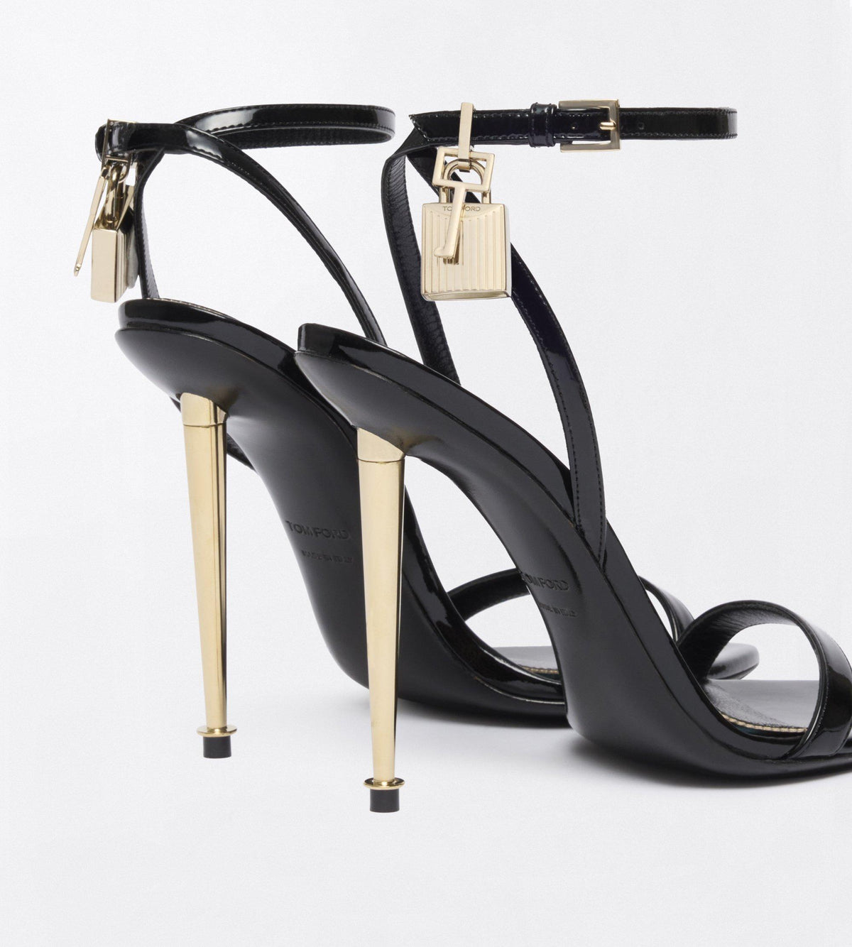 Tom Ford Patent Leather Padlock Pointy Naked Sandal
