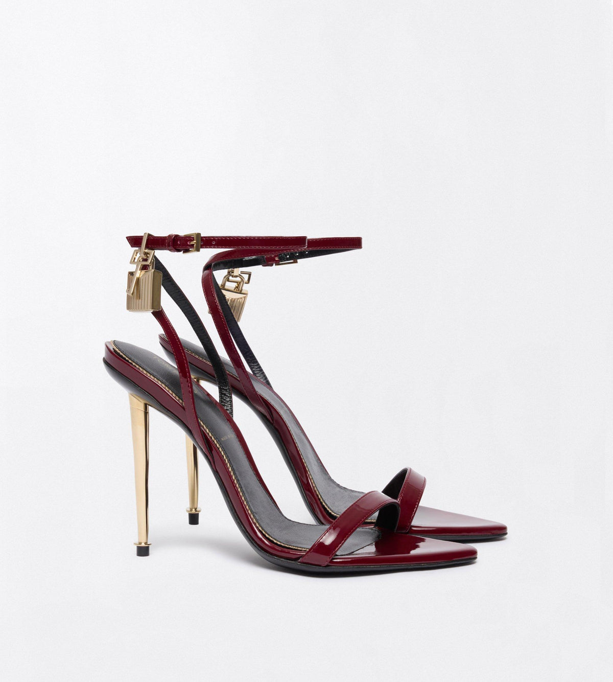 Tom Ford Patent Leather Padlock Pointy Naked Sandal