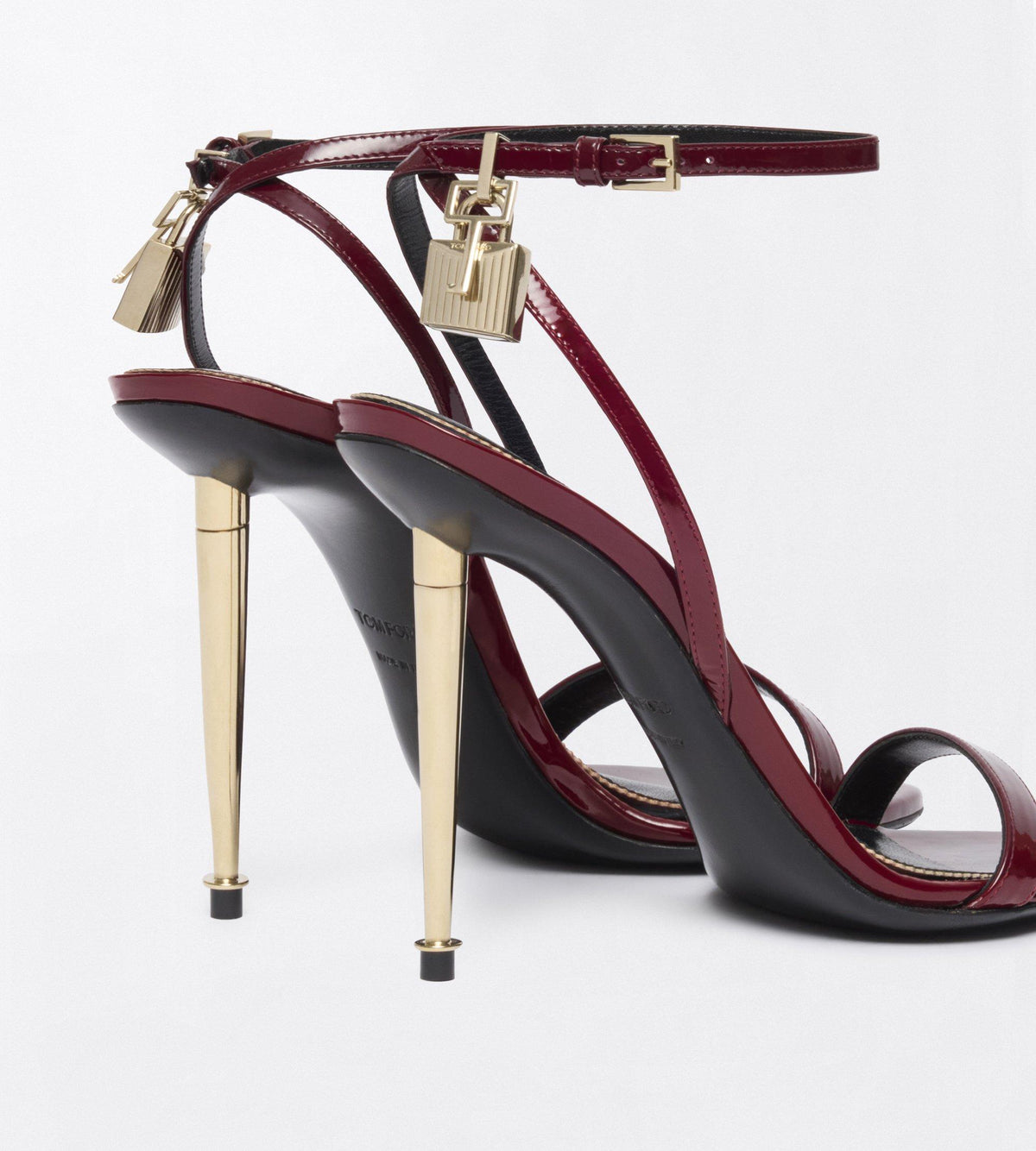 Tom Ford Patent Leather Padlock Pointy Naked Sandal